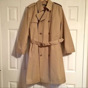 Vintage Trench Coat with Removable Faux-Fur Lining